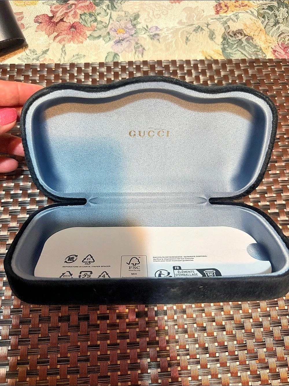 Gucci Velvet Hard Sunglasses Case Black